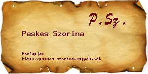 Paskes Szorina névjegykártya